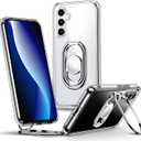 Shields Up for Samsung Galaxy S25 Plus Case with Stand, Case Clear with Double Ring Holder [Adjustable & Foldable] Shockproof Protective Cover - Clear