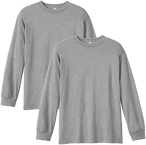 American Apparel Unisex-Adult Long Sleeve T-Shirt, Style G1304, 2-Pack, Grey, M