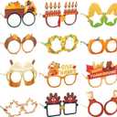 M1NTP1US + 36PCS Thanksgiving Day Glasses Party Decorations  Fall Give Thanks Eyeglasses Turkey Photo Booth Props Supplies Favors