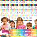 7 x 15 Pieces Cursive Alphabet Line Bulletin Board Set ABC Banner Alphabet Classroom Wall Strips Wall Decor for Pre-School Kindergarten Elementary Nursery Homeschool