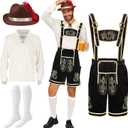 Spooktacular Creations Men's German Bavarian Oktoberfest Costume Set, Beer Costume Hat for Adults Halloween and Beer Festival (Small, Dark)