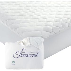 100% Cotton Organic Mattress Protector | Breathable & Noiseless Quilted GOTS Organic Mattress Pad with Premium 300GSM Durability | Machine Washable Bed Protector with Deep Pocket (White, King)