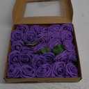 Artificial Flowers Combo, Fake Flowers for DIY Tables Centerpieces Baby Shower Bridal Shower Wedding Bouquet Arrangements Party Candle Holder Cake Decor Flower Home Decorations (Purple24)