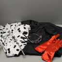 Akokvlar 9PCS Girls Dalmatian Print Costume Vintage Halloween Dress Up Outfit (10-11 Years, White)