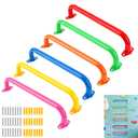 BiJun 17 inch Monkey Bars Indoor,Playground Handles Heavy Duty Ceiling Grab Bars for Backyards Indoor Outdoor Playgrounds Climbing Frames,Treehouses and Wall Ladders, Set of 6, 6 Colors