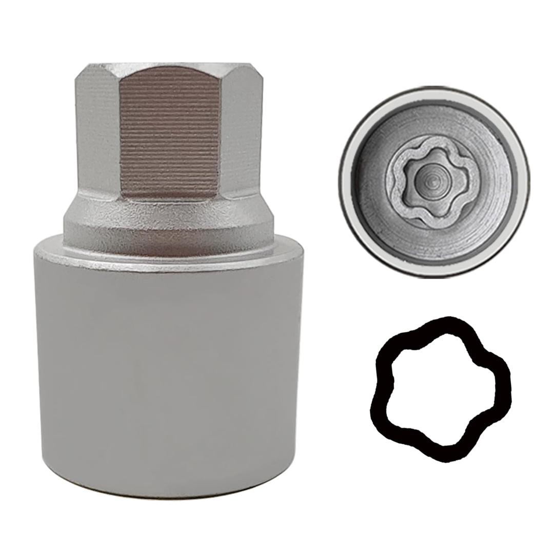 044 Wheel Locking Nut Key Socket Compatible with BMW Series, (Socket OD 29mm - ID 25mm), Wheel Anti-Theft Lug Nut Removal Tool, Anti-Theft Screw Remover