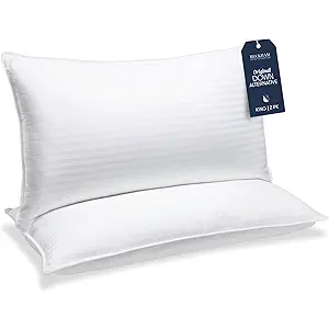 Beckham Hotel Collection Bed Pillows King Size Set of 2 - Down Alternative Bedding Gel Cooling Big Pillow for Back, Stomach or Side Sleepers