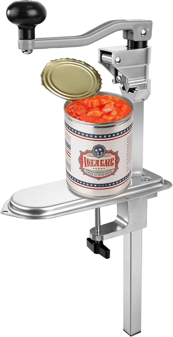 Commercial Can Opener Heavy Duty - Design for #10 Cans up to 11" Tall - Industrial Kitchen Restaurant Countertop Tool with Stainless Steel Base and Precision Blade - Professional Grade