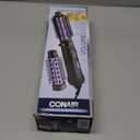 Conair 2-in-1 Hot Air Curling Combo, Includes 1.5-inch Curl Brush and 1-inch Aluminum Bristle Brush (Black / Purple)