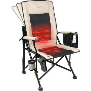 REALEAD Heated Camping Chair - Fully Padded - Heated Chairs Outdoor Sports - Supports 400 lbs - Portable Heated Outdoor Camp Chair for Sport Events - Battery NOT Included