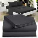 DESTINY CRESCENT BEDDING Full XL 100% Cotton Jersey Knit Sheet Set - Extra-Soft, Breathable & Hypoallergenic - 15" Deep Pockets, 54" x 80" - Ideal for Extra Long Full Beds - 4PC Set (Full XL, Black)