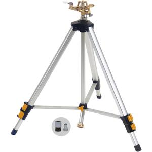 Melnor 65162AMZ Metal Pulsating Sprinkler with QuickConnect Set, Amazon Bundle, XT Tripod
