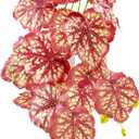 Woyrise Reptile Plants, Terrarium Hanging Plant Vines, Artificial Leaves with Suction Cup, Bearded Dragon Tank Accessories for Gecko Lizard Snake Frog Tortoise Decorations - Pink Heuchera