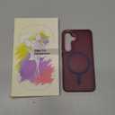 YENAPOON for Samsung Galaxy S25 Case, Matte Magnetic Phone Case with 1 Screen Protector, Support for Magsafe, Translucent Frosted Shockproof Protective Cover for Samsung Galaxy S25, Wine Red