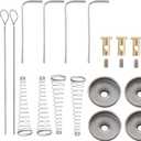 Biaungdo 4 Sets Gate Latch Cable Pull, Black Spring with Adjustable Door Latch Gate Opener for Metal Wooden Fence, Garden