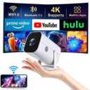 Mini Projector with Wifi and Bluetooth, Built-in Apps,Movie Projector
Electric Focus Portable Projector, 1080P Video Projector for Bedroom, Supports Smartphone/TV Stick/iPad/PS5/Laptop/HDMI/USB