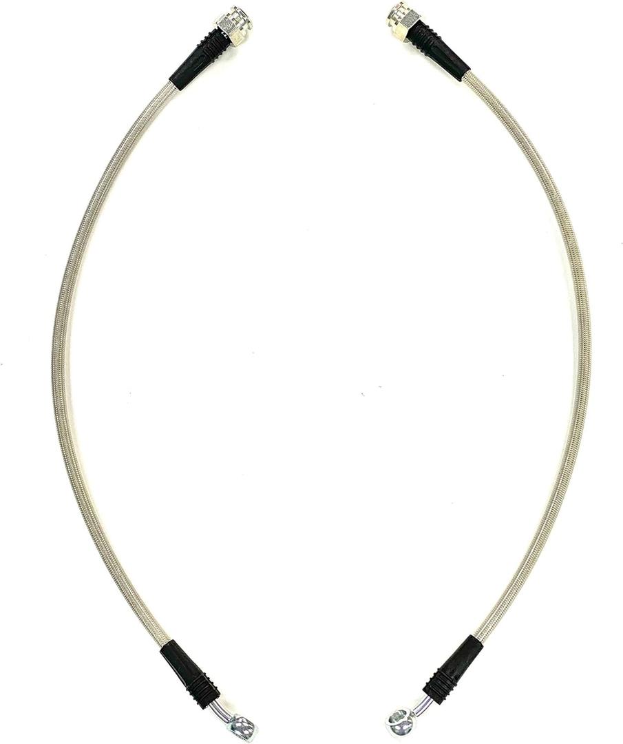 The Stop Shop Universal Braided Stainless Brake Hoses, 18 Inches Long with 10mm Banjo Hole and 3/8"-24 Female End, (Does Not Include Hardware) Made in USA