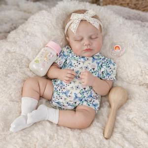 SCOM 20-Inch Reborn Baby Doll - Lifelike Silicone Baby Girl with Full Soft Vinyl Body, Washable & Poseable, 7-Piece Accessory Set - Safe Gift for Kids Ages 3+, Birthday/Christmas