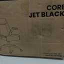 NEO Chair Desk Office Gaming Computer Chair Ergonomic Executive Mid-Back Leather with Adjustable Padded Flip-Up Armrests Cushion Wheels Swivel for Home Study Task (All Black)