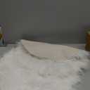 OKAYDA 18" x 18" Round Faux Sheepskin Chair Cover Seat Cushion Pad Super Fluffy Soft Fur Rug for Vanity Chair, Car Seat, Sofa, Living Room, Office (White)