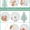 Momcozy Bottle Brush Kit, Innovative Push-Press Design for Better Cleaning - Baby Bottle Cleaner Brush for Baby Bottle, Breast Pumps, Nipples, and More - Can Generate Foam for Better Cleaning, Green (Press Bubble Style)