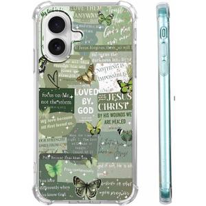 Bible Verses Christian Jesus Quotes Collage Pattern Phone Cover,Trendy Soft TPU Protective Case for iPhone 16 Plus,#4