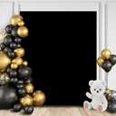 SaitiMade Black Square Backdrop Cover, 6.6x5.2 FT Spandex Wedding Square Arch Cover, Square Backdrop Stand Cover for Birthday Party Ceremony Baby Shower Banquet Decoration