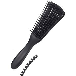 ORiTi Detangling Brush for Afro America/African Hair Textured 3a to 4c Kinky Wavy/Curly/Coily/Wet/Dry/Oil/Thick/Long Hair, Knots Detangler Easy to Clean 1 Pcs Black