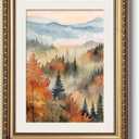 ARPEOTCY Vintage Gold Framed Wall Art, Fall Forest Autumn landscape Paintings, Aesthetic Canvas Prints Artwork with Frame, Classical Victorian Wall Decor for Living Room Bedroom 11x14 inch