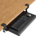 BONTEC KMT01-PJ Under Desk Keyboard Tray, Pull-Out Keyboard & Mouse Platform with C-Clamp, 20 x 11.8 in Space-Saving Ergonomic Slide-Out Drawer, Black