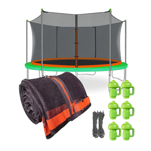 Jump Tastic Trampoline Net Replacement with 6 PoleCaps, 12 ft Round Safety Trampoline Net, UV-Resistant, Weather-Resistant, Breathable, Durable (Not Include Poles)