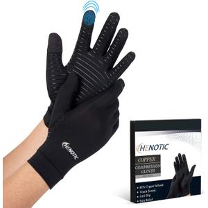 Copper Arthritis Gloves for Women Men, Touch Screen Anti-Slip Arthritis Compression Gloves for Relieving Carpal Tunnel Aches, Rheumatoid Pains, Joint Swell (Medium: 2 3/5''-3 1/8'', One Pair)