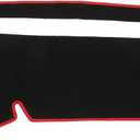 Dash Cover Compatible for Toyota Tacoma 2005-2015, Non-Slip Polyester Black Red Center Console Dashboard Cover Pad Carpet