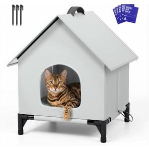 Cooling Cat House with Ice Packs for Outside&Indoor,Insulated and Weatherproof,Selfwarming Cat Shelter,Large Cave Bed for Garden (L, Cold)