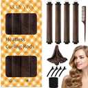 KUREYON Overnight Heatless Hair Curler- 20 Piece Set- Jumbo Heatless Curls- Satin Flexi Rods to Sleep in- No Heat Curler Overnight Sleeping Curls Styling Tools- Gentle Rollers for All Hair Types