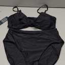 Blooming Jelly Womens High Waisted Bikini Set Tie Knot High Rise Two Piece Swimsuits Bathing Suits (Large, Black)