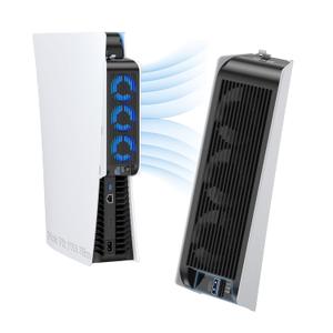 KIWIHOME Cooling Fan for PS5 Accessories, Upgraded Quiet Cooler Fan with Auto Speed, Controller USB3.0 Port & LED for PS5 2020 Only, Not for PlayStation 5 Slim/ Pro, White