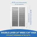 14 x 24 Return Air Grille [Duct Opening Size],Return Air Vent Cover for Wall Or Ceiling,Steel Return Air Filter Grilles Removable Face/Door for 1 Inch Filters (14"W x 24"H [Duct Opening])