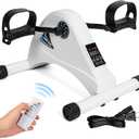 Motorized Mini Exercise Bike Pedal Exerciser for Seniors Rehab Training, LUBBYGIM Electric Under Desk Bike Pedal Exerciser for Arm/Leg Fitness & Physical Therapy, 6 Levels Speed Adjustment (White)