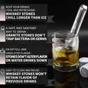 Whiskey Stones Gift Set of 6 with Wooden Storage Tray and Forceps: Chill Any Beverage Without Dilution. Round Granite Rocks Cool Cocktails and Scotch Better Than Ice.