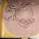 dressfan Church Fascinator Hats for Women,20s 50s Linen Vintage Hat for Derby/Church/Wedding/Cocktail/Tea Party (Brown)