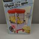 Nostalgia Vintage Hot-Air Popcorn Maker Machine - Makes Up to 12 Cups - Oil-Free - Healthier Popcorn - Classic Stand-Up Cart With Wheels - Includes Kernel Measuring Cup - White & Red