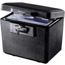 SentrySafe Black Fireproof Document Box with Key Lock, Safe Secures Files and Documents for Home or Office, 0.61 Cubic Feet, 13.6 x 15.3 x 12.1 inches, 1170