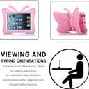 Simicoo iPad 7 8 10.2 9 3D Cute Butterfly Case for Kids Light Weight EVA Stand Shockproof Rugged Heavy Duty Kids Friendly iPad Cover for Girls iPad 10.2 iPad 7th 8th 9th (Pink)