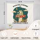 AQYIP Everything Is Figureoutable Tapestry, Motivational Inspirational Frog Tapestry Decorative, Positive Affirmation Quote Wall Tapestries Blanket Decor for Home Office, 50x60 Inch