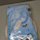 Blue Halloween Birthday Decorations,198pcs Ghost Party Decorations Tableware Happy Boo Day Plates Napkins Cups Tablecloth Banner Swirls,Topper,Balloon for boy Halloween Party Decorations,Serve 24