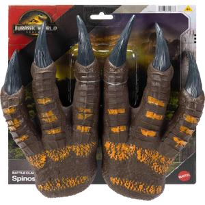 Mattel Jurassic World Rebirth Spinosaurus Battle Claws, Dinosaur Soft Plastic Role Play Handwear, 10.8-Inch Long Costume Pair, Stretchy Strap