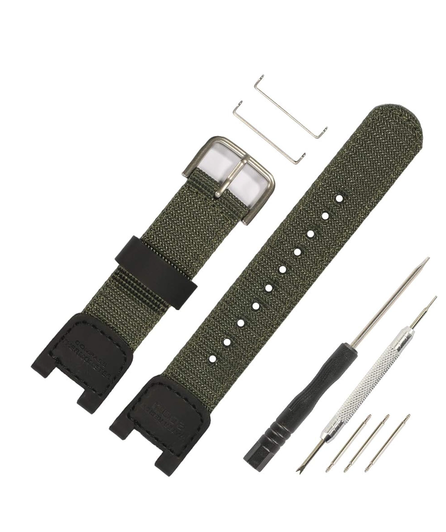 25mm Nylon strap Compatible with Casio SGW-100/SGW-200/GW-3000B/GW-3500B Leather watch band