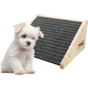 Dog Ramp for Stairs, Wooden Low-Angled Pet Ramps with Anti-Slip Carpet Surface, Step and Stair Assist for Small Dog & Cats, Injured & Aged Pets (1 Pack)
