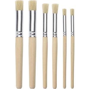 PENTA ANGEL Wooden Stencil Brush Natural Wood Bristle Template Art Paint Brushes for Acrylic Oil Watercolor Painting on Wood Wall Paper and Crafts Project DIY (6)